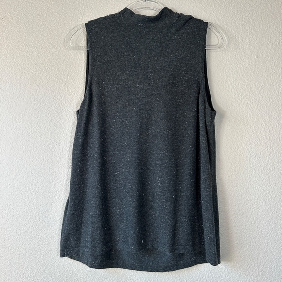 Chicos size 2 /L sleeveless cowl neck top cashmere blend gray shimmery - Picture 7 of 11